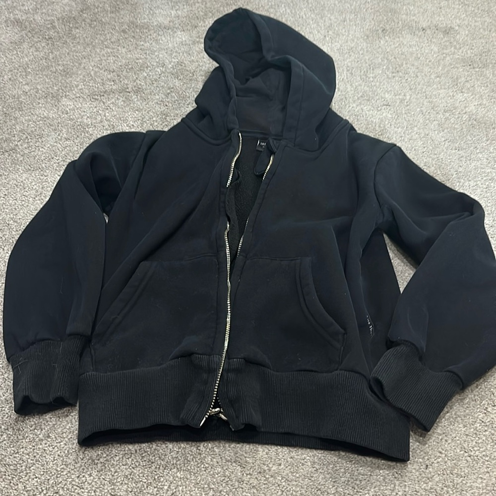 Little Bipsy Brand Size 9-10 black zip up jacket